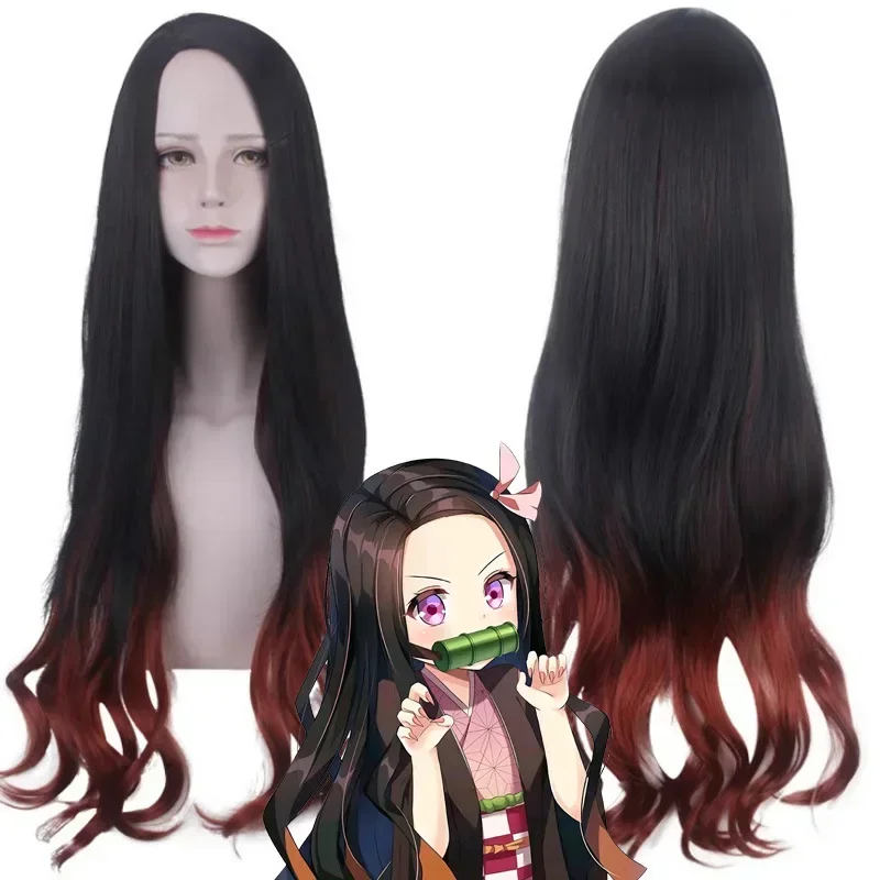 Nezuko Cosplay Anime Demon Slayer Kimetsu No Yaiba Cosplay Kostüm Perücke & Zubehör Kamado Kimono Uniform Halloween Kleidung
