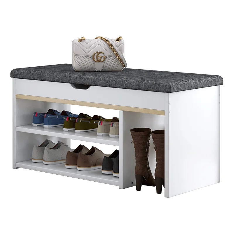 

A long shoe changing stool, a household shoe changing stool, a shoe cabinet and a shoe rack integrated bench