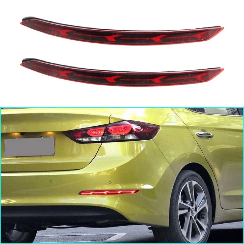 

Red Plastic Rear Right Bumper Reflector Tail Fog Light Brake Singal Lamp Fit for Hyundai Elantra 2017 2018 led lights