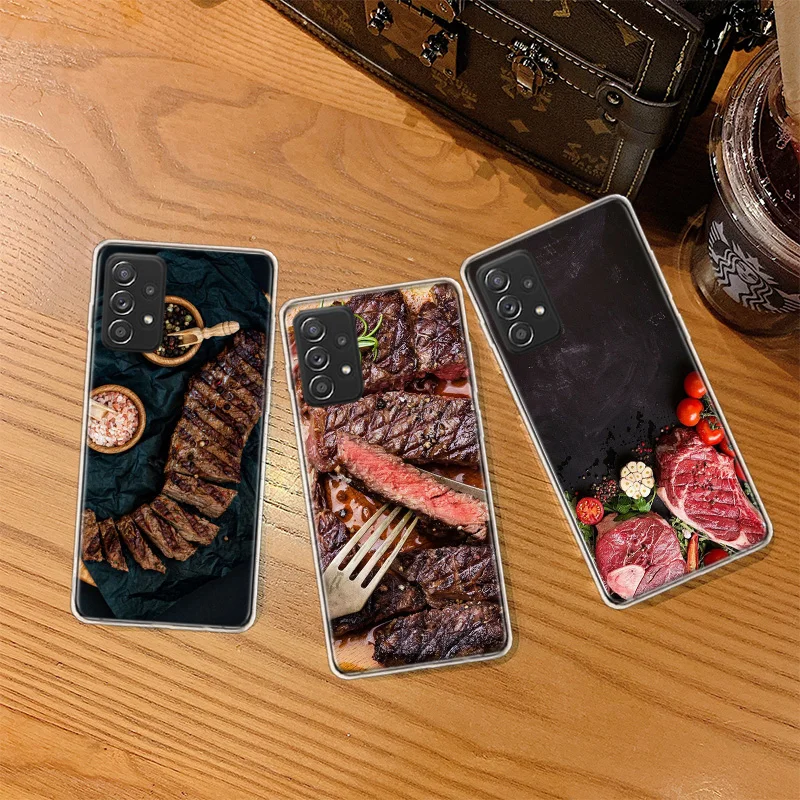 Tomahawk Steak Perfect Barbecue Phone Case For Galaxy S23 S20 FE S21 Plus Samsung S24 S22 Ultra TPU Pattern S10 S10E S9 S8 Cover