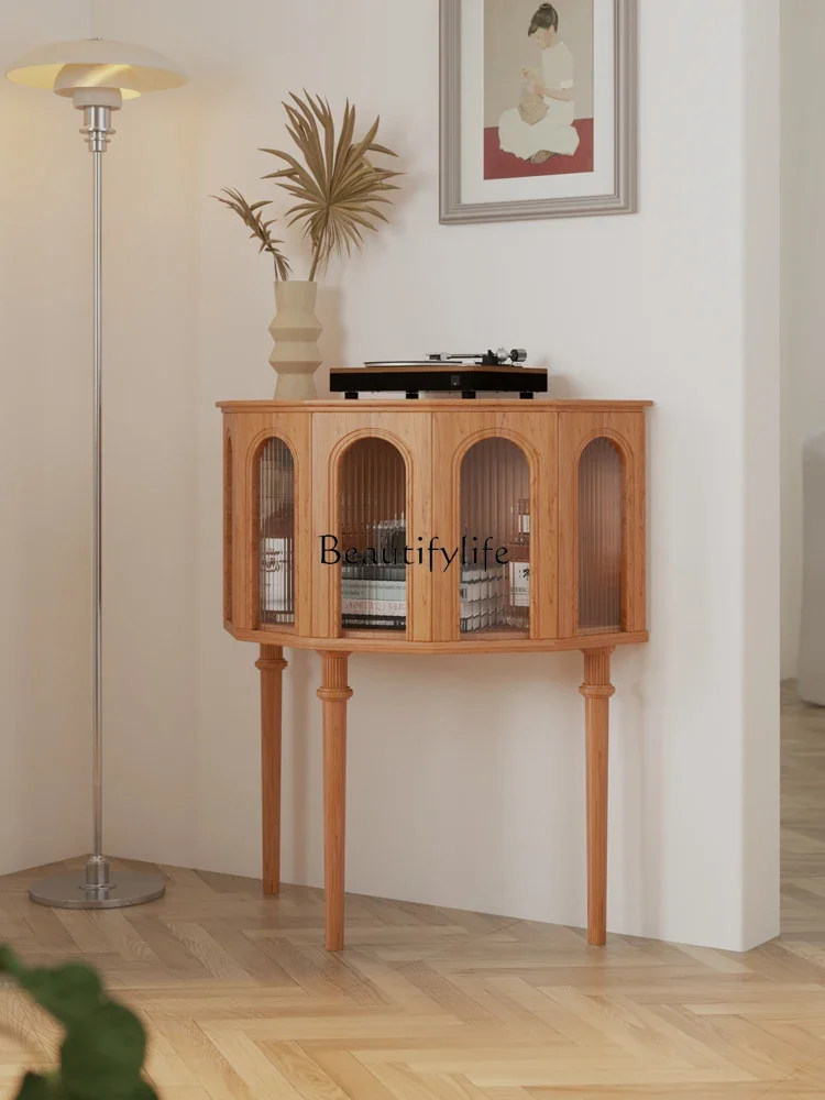 

44Solid Wood Entrance Cabinet Cherrywood Hallway French Entrance Rack
