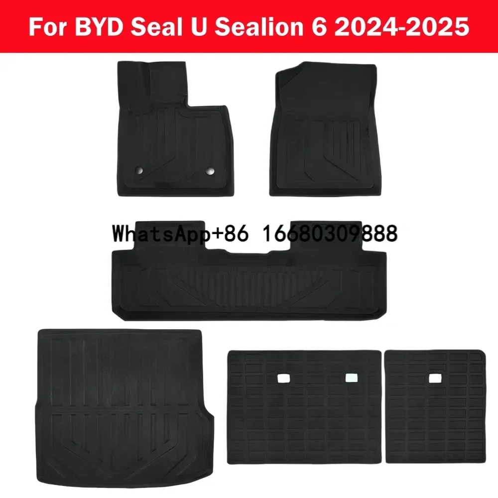 3D Floor Mats For BYD Seal U Sealion 6 RHD 2024 2025 XPE Floor Carpets Trunk Mat Backrest protection Pad Right Hand Drive