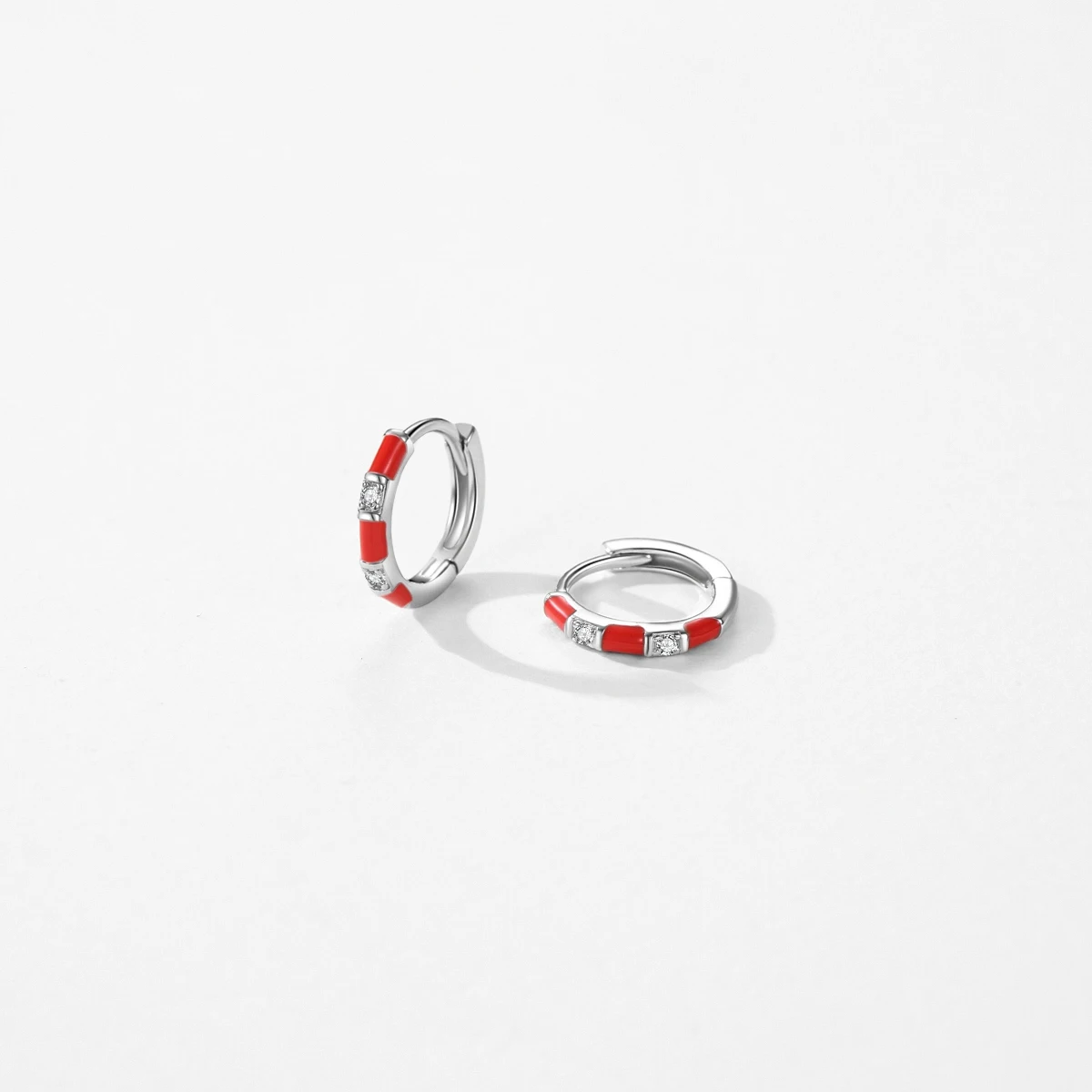 MODIAN Real 925 Sterling Silver Small Trendy Colorful Enamel Hoop Earrings Dazzling Tiny Ear Buckles For Women Fine Jewelry Gift