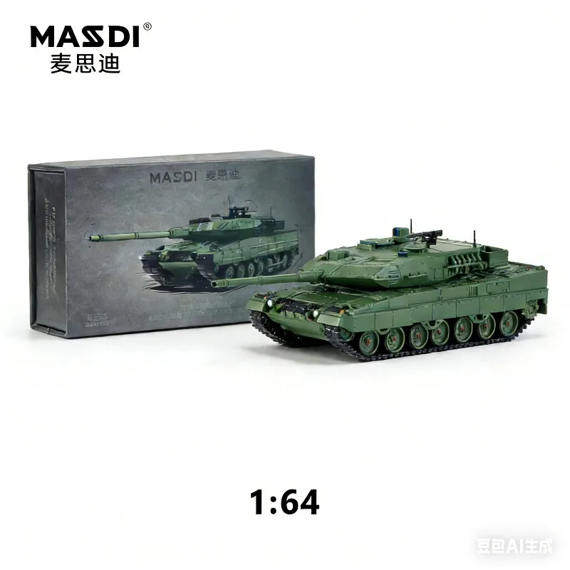 

MASDI 1:64 Leopard 2A6 Main Battle Tank Simulation Alloy Static Vehicle Model, Boys' Holiday Gift Toy Collection Decoration Item