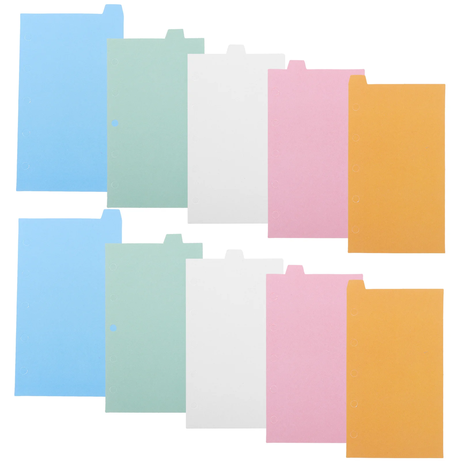 2 Sets A8 Paper Binder Dividers Notepad Tabs Loose-Leaf Page Markers For Notebooks Files Planners Indexing Classification Office