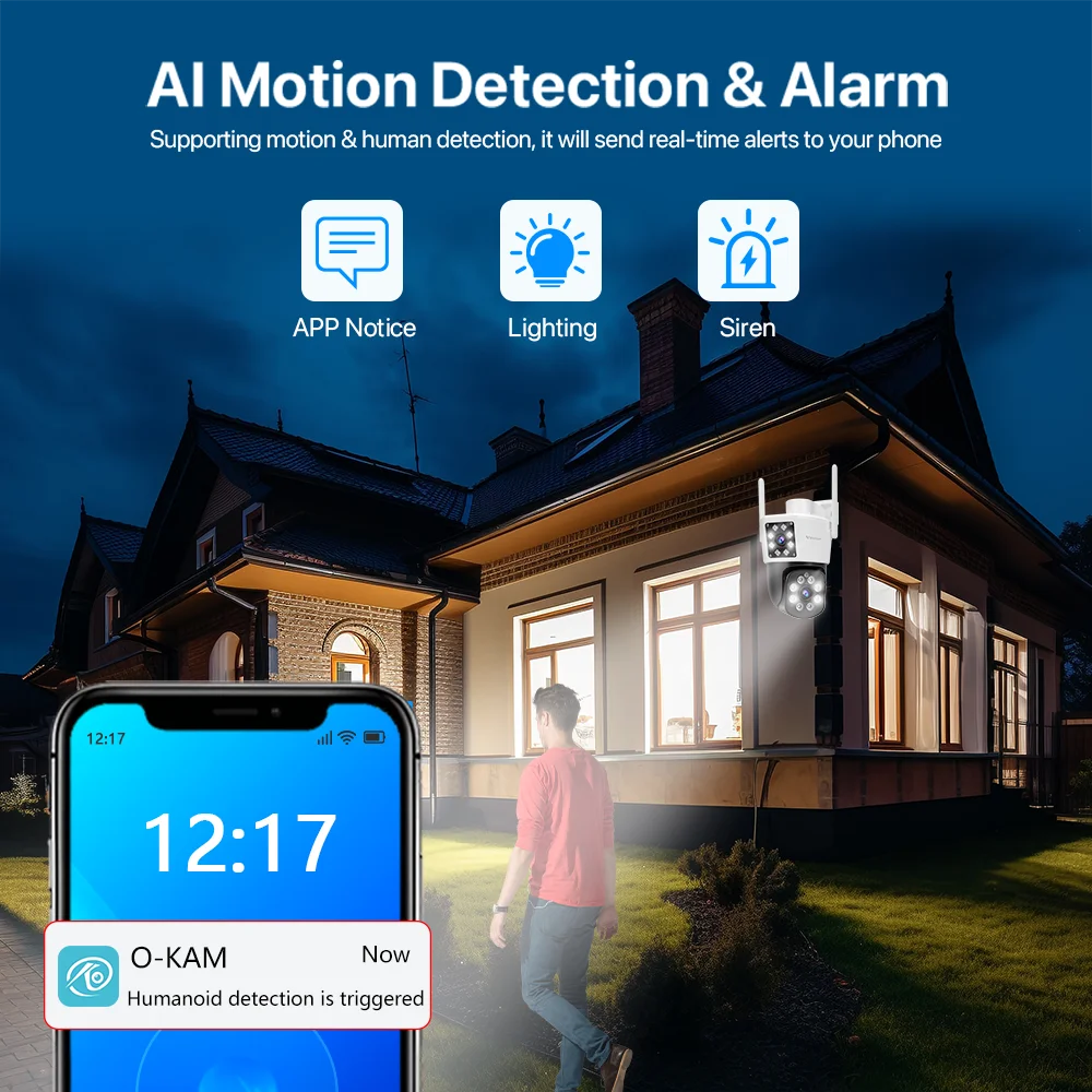 주택 보안용 VSTARCAM 4MP 듀얼 렌즈 카메라, 360 °   보기, 사람 감지, 컬러 야간 투시경, 팬 및 틸트, 양방향 오디오