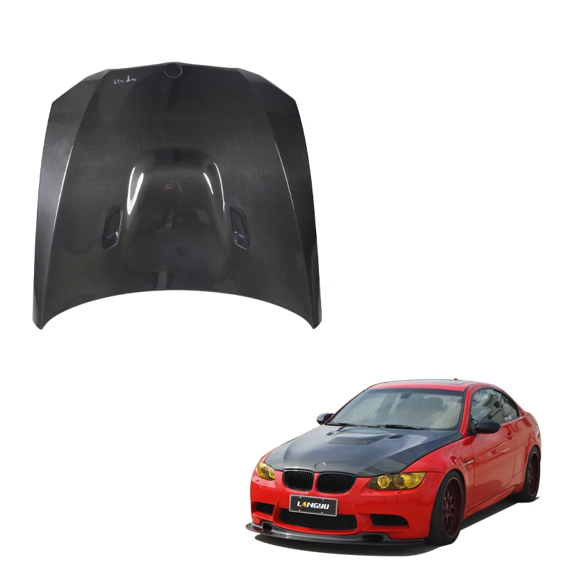 

Modification Langyu Car Exterior Parts Real M3 Engine Cover Dry Carbon Fiber Front Bonnet for M3 E92 Upgrade GTS Style Engin