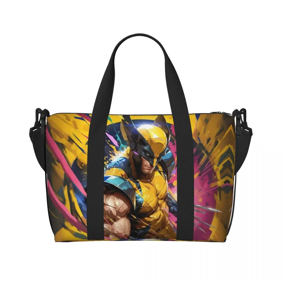 

Custom Wolverine Cool Superhero Beach Tote Bag for Women Cool Movie Big Compartment Gym Beach Travel Bags