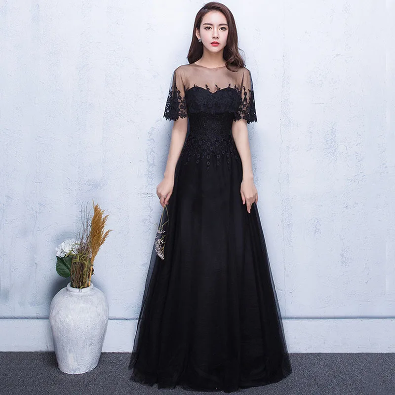 DongCMY Banquet Luxury Evening Dress 2024 New Fashion Black Elegant Long Slimming Graduation Party Dress For Female Korean