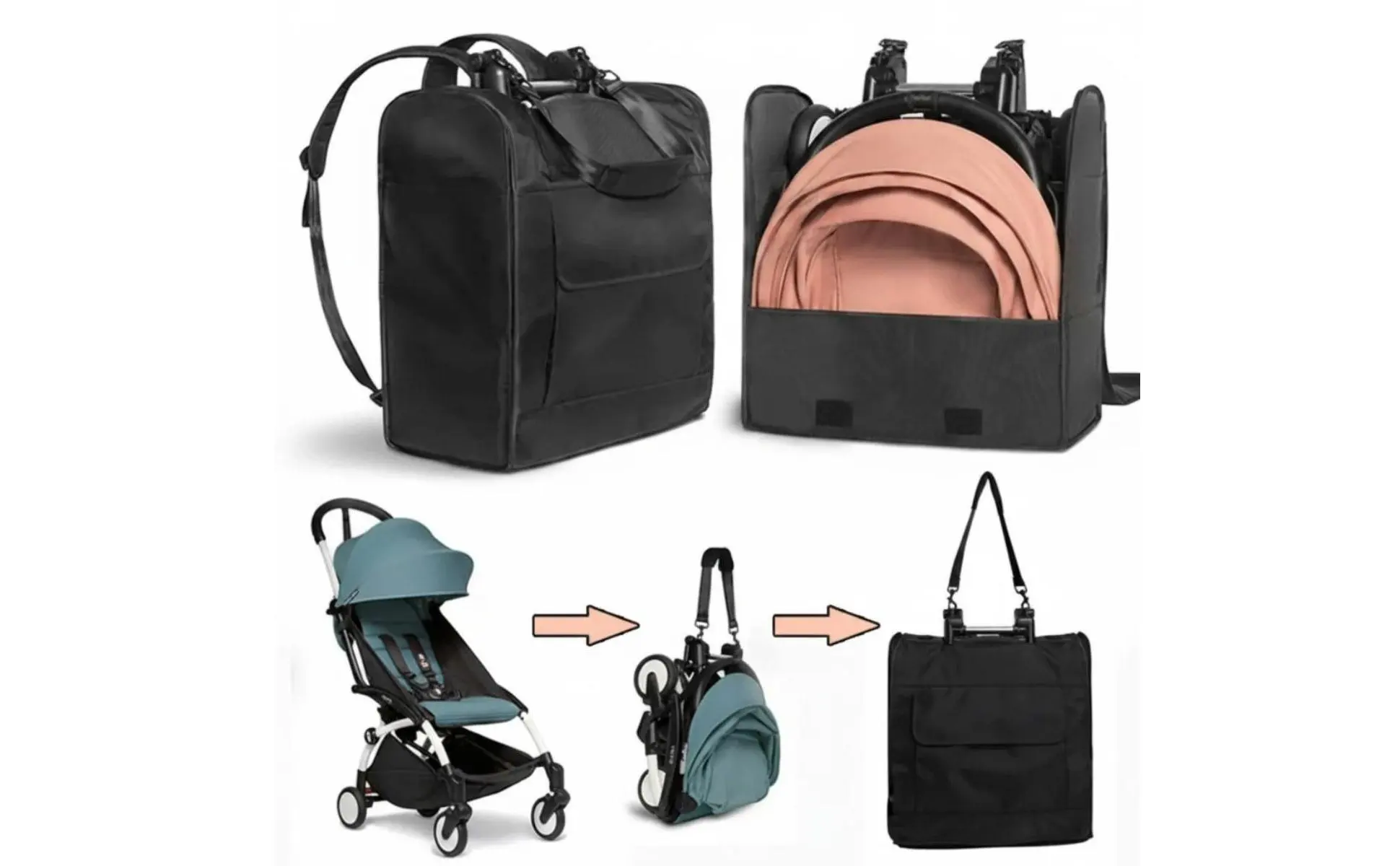 Stroller Travel Bag Portable Stroller Backpack Baby Carriage Dust Cover Lightweight Easy to Clean