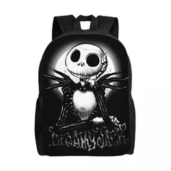 Mochila personalizada The Nightmare Before Christmas para hombres y mujeres, película de terror, Skeleton Jack Night, Escuela Universitaria, bolsas de viaje