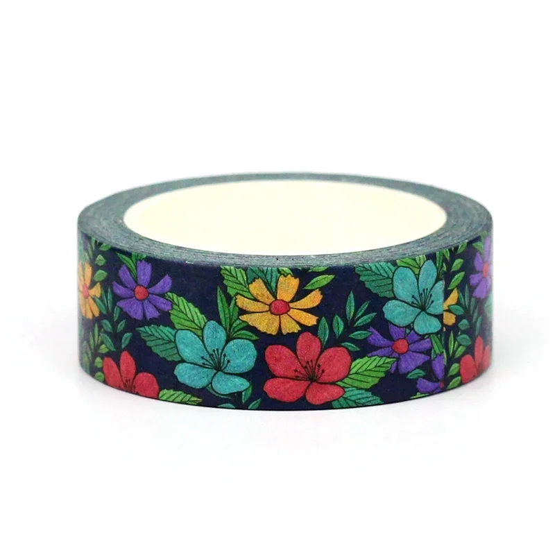 NEW 1PC 10M Decor Colorful Flower Leaves Washi Tape for Scrapbooking Journaling Adhesive DIY Masking Tape Cute Stationery