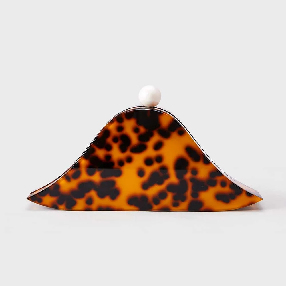 

Retro Amber Acrylic Clutch Bag for Women Light Luxury Triangle Wrist Evening Bag Fashion Wedding Banquet Handbag