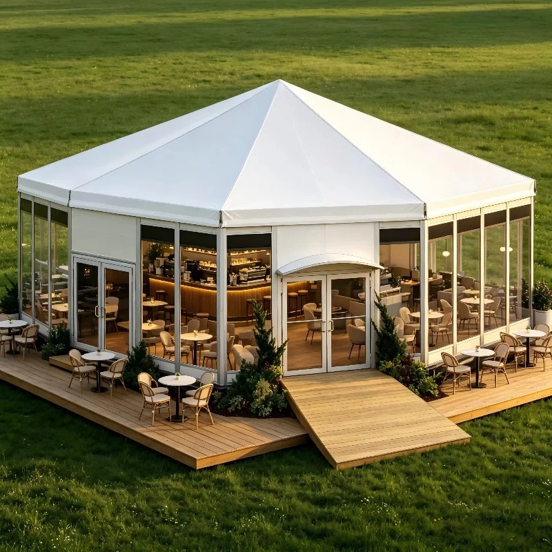 Large Span Decagonal Aluminum Tent 10-Sided High Peak Marquee for Wedding Party Exhibition Event Hall