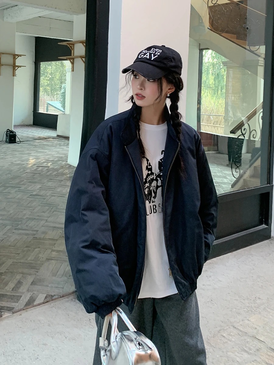 

Классическое хлопковое пальто в стиле ретро с силуэтом, женское осенне-зимнее пальто с воротником-стойкой, верхняя одежда