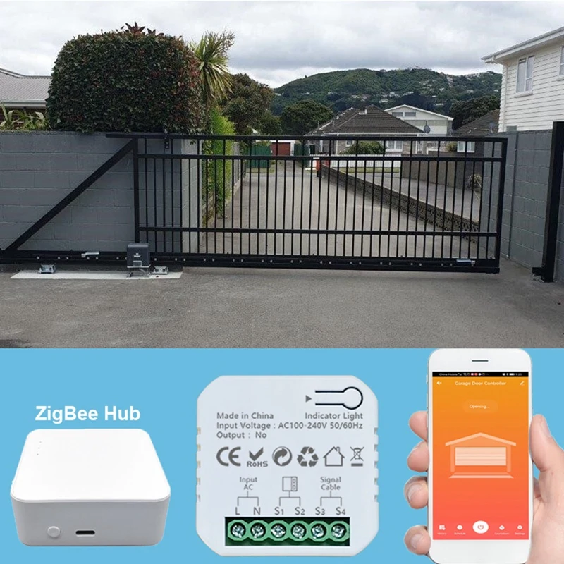 Tuya Smart Life Zigbee Motorized Swing Gate Sliding Gate Controller PC Garage Door Controller With For Alexa Google Home