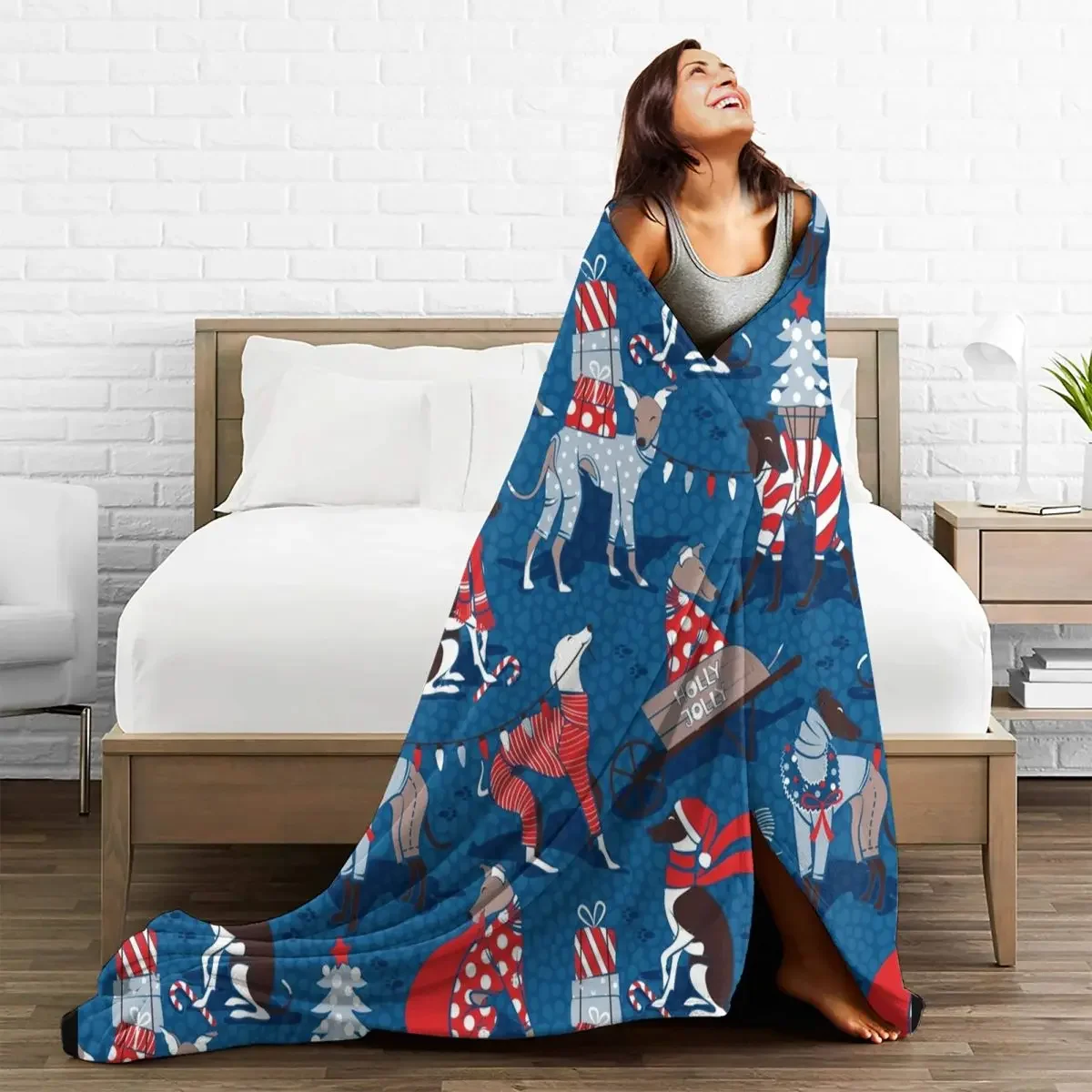 

Merry Christmas Baby Blankets Fleece Santa Claus Cartoon Lightweight Portable Throw Blanket for Bedding Outdoor Plush Thin Quilt
