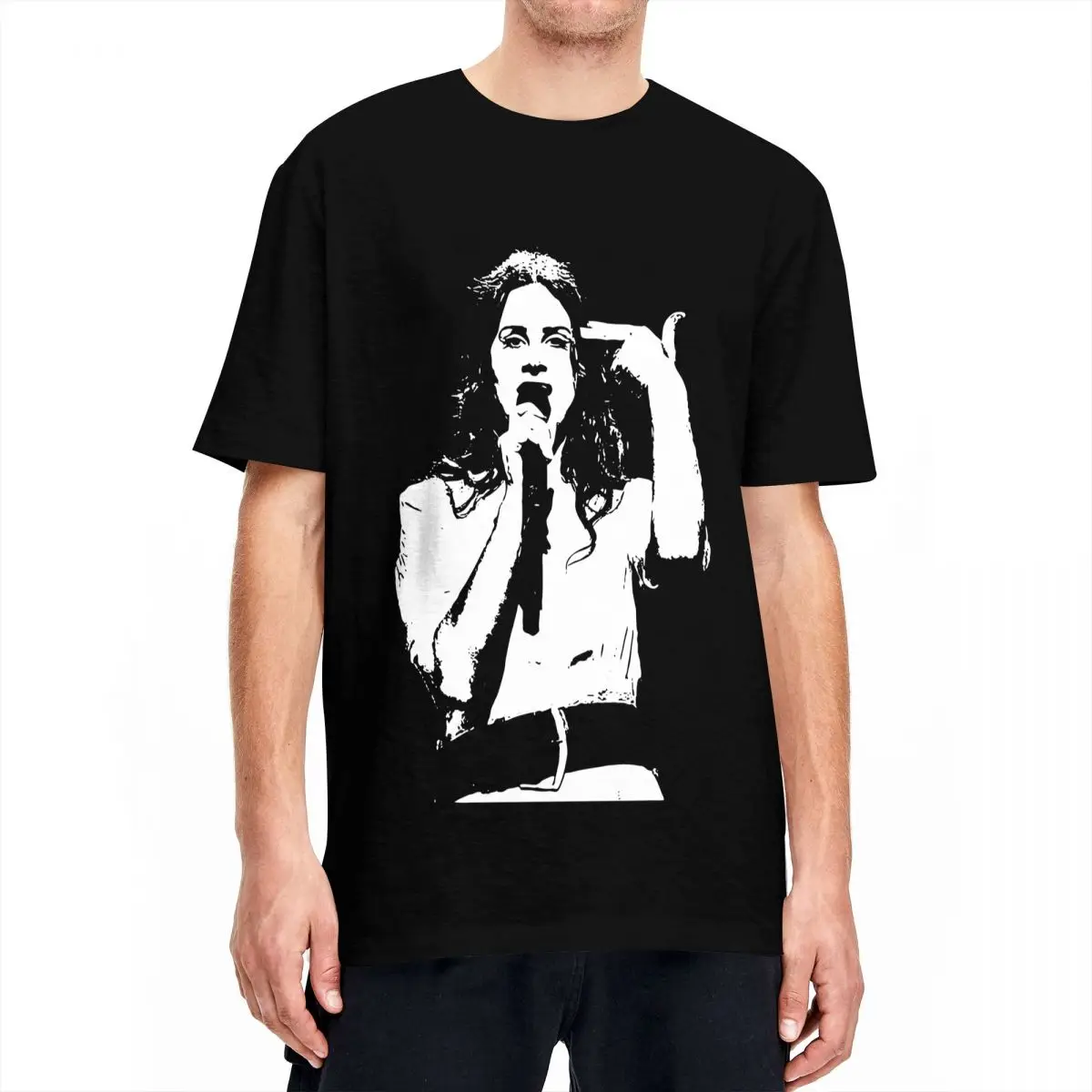 Memorable Hand Sign Lana Del Rey Retro Design T Shirts for Men Women 100% Cotton Leisure T-Shirt O Neck Tee Shirt Clothes Summer