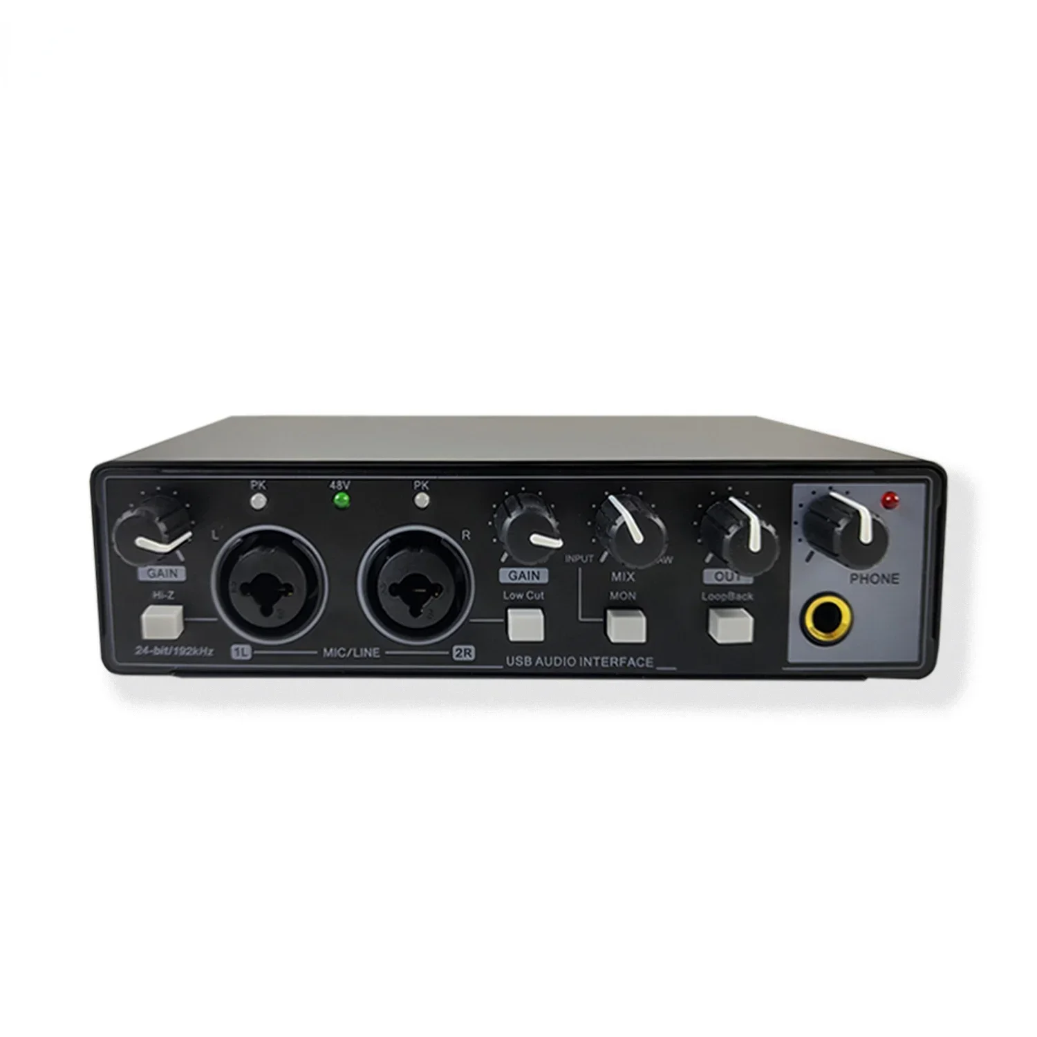 Professional Studio Audio Interface 2 in 2 out USB Audio Mixer Recording Podcast Sound Card