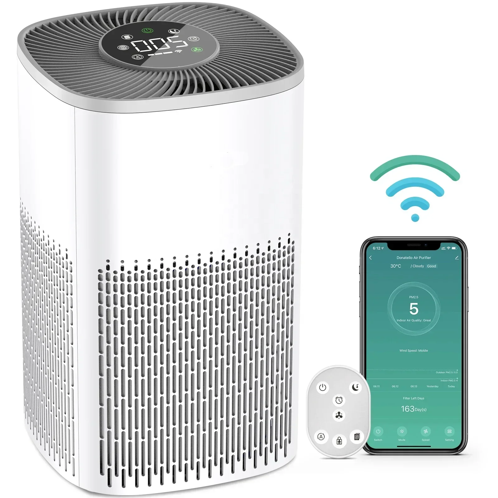 

2024 Newest Air Purifier Portable Dehumidifier with air purifier Smart Control by Alexa Google Assistant and Remote