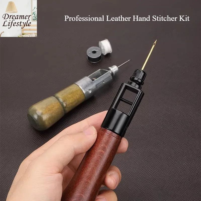 

Набор для шитья кожи: ручной швейный инструмент с иглами и вощеной нитью для ремонта обуви, сумок и рукоделия из кожи