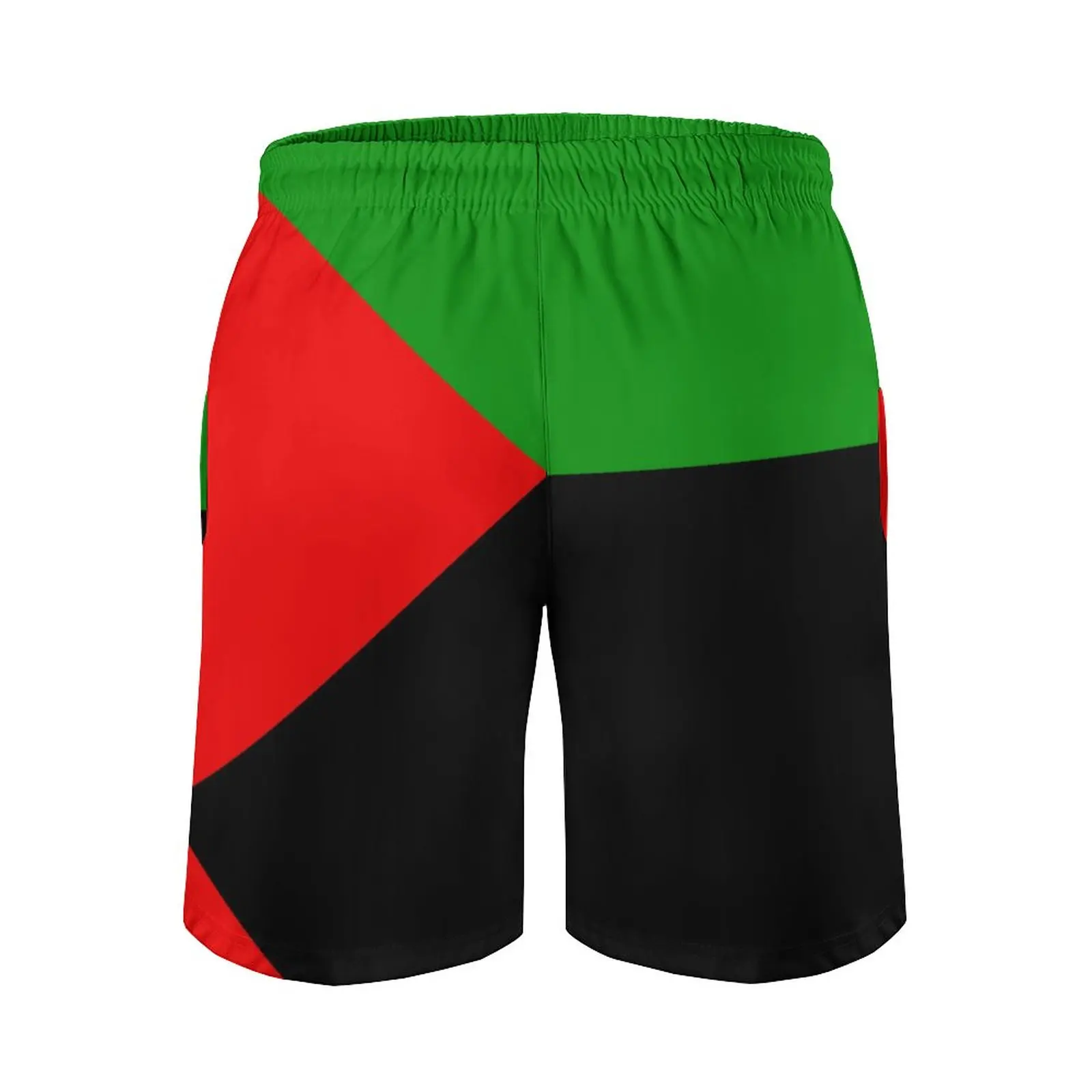 Anime Beach Pants Martinique in Red Green And Black Loose Elastic Beach Funny Graphic Male Shorts Basketball Adjustable Drawstri