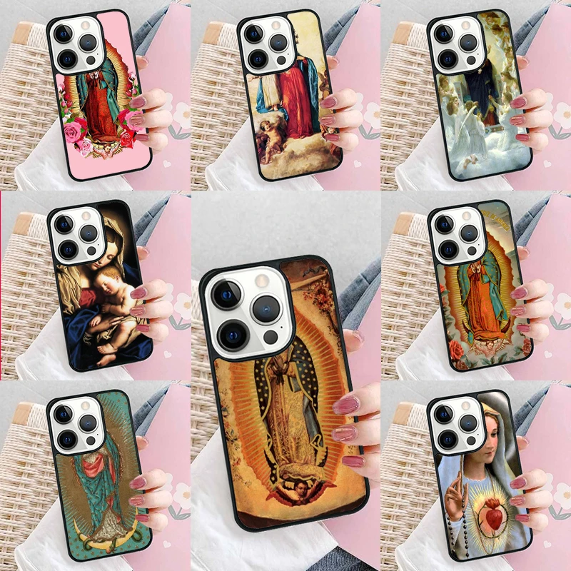 Virgin Maria Phone Case Cover for iPhone 16 Promax 15 Pro 13 14 Plus 11 12 Mini XR XS MAX Coque