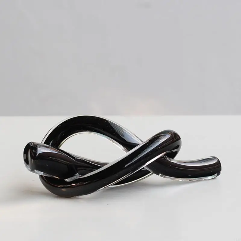 Hand Blown Glass Knots Sculptures Glass Art Knotted Decors Desktop Decorations 55KF