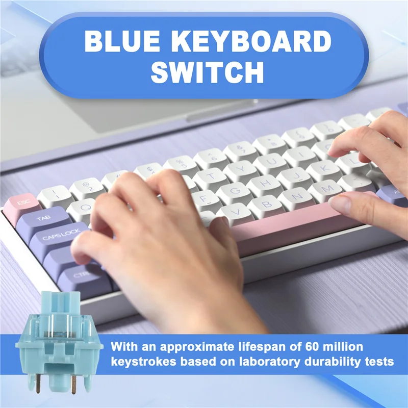 

AC56-45Pcs V3 Pro Cream Blue Switch 5 Pin 45Gf Tactile Switch With Dustproof Stem Compatible With MX Mechanical Keyboard