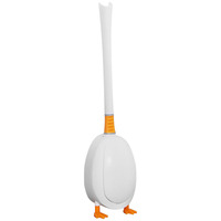 Silicone Toilet Brush Soft Bristles Duck Shape White Bathroom Cleaning Tool Long Handle Scrubber Bowl Cleaner Holder