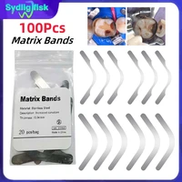 100 Uds bandas de matriz Dental Tofflemire Matrix Gingival elevador de pared gran curvatura seculares contorneados Matrices materiales de odontología