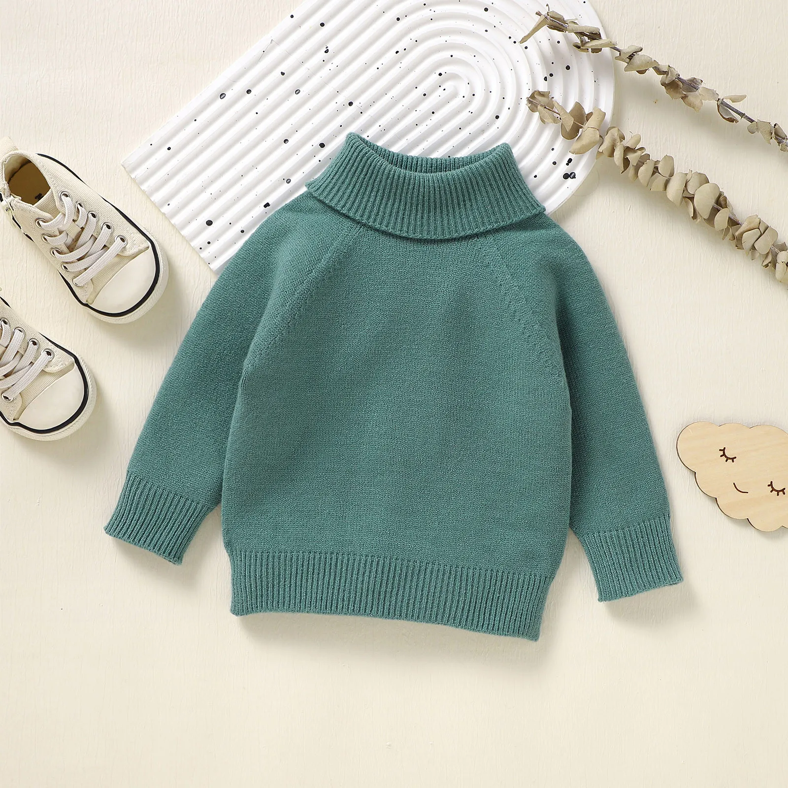 Turtleneck Soft Warm Sweater For Baby Boys Girls Winter Warm Long Sleeve Toddler Knit Sweaters Baby Pullover Tops свитер детский