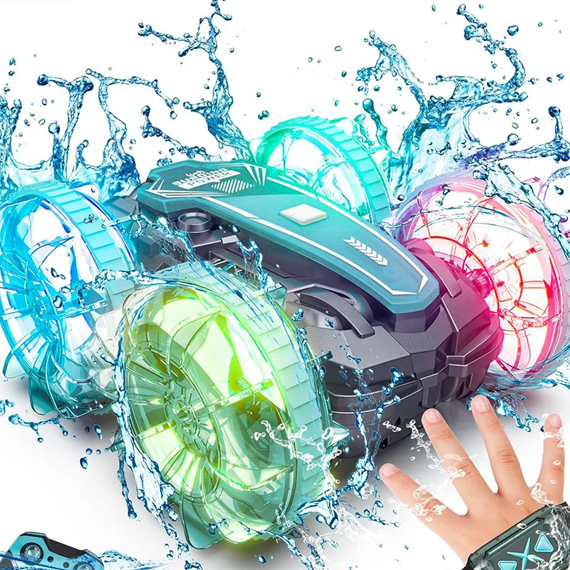 2.4g Amphibious Remote Control Car Stunt Waterproof Remote Control Car Gesture Induction Boy Cross-country Toy Car Holiday Gift