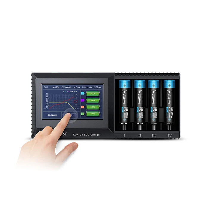 

Новое зарядное устройство Efan LUX S4 с сенсорным экраном и 4 слотами для ЖК-дисплея, 0,5 А, 1 А, 1,5 А, 2 А, беспроводное автомобильное зарядное устройство для литий-ионного аккумулятора IMR