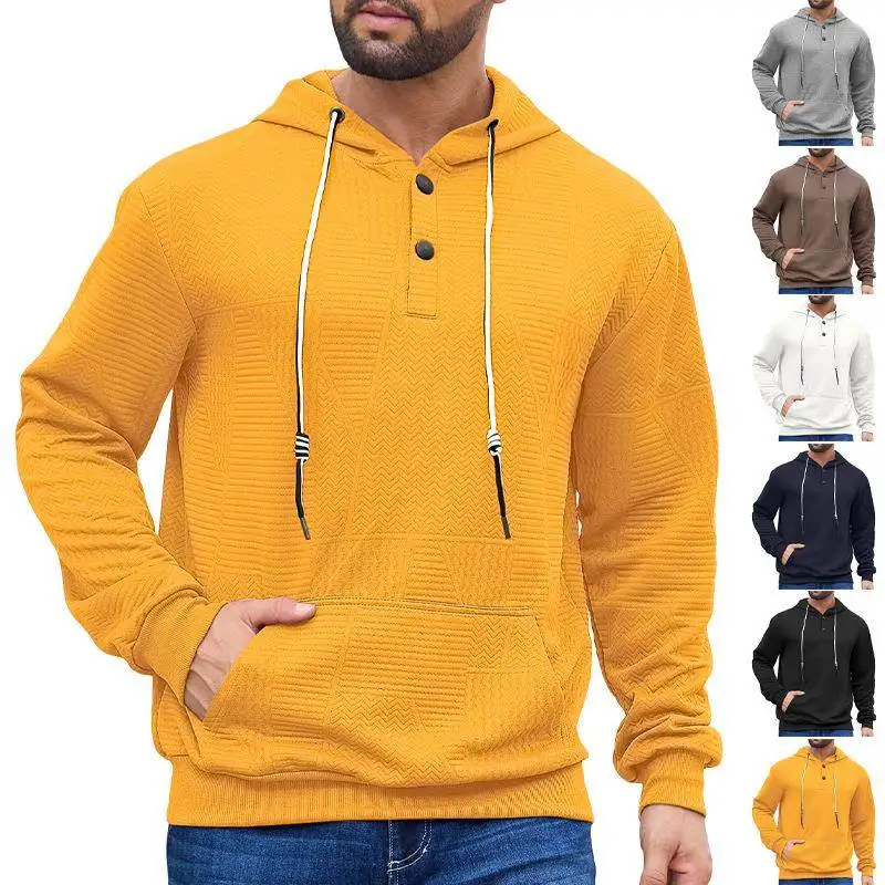 

Loose Long Sleeve Hoodie Sweatshirt Men Pure Color Knitwear Casual Sport Spring Autumn Half Open Cardigan Comfortable Fit Str...