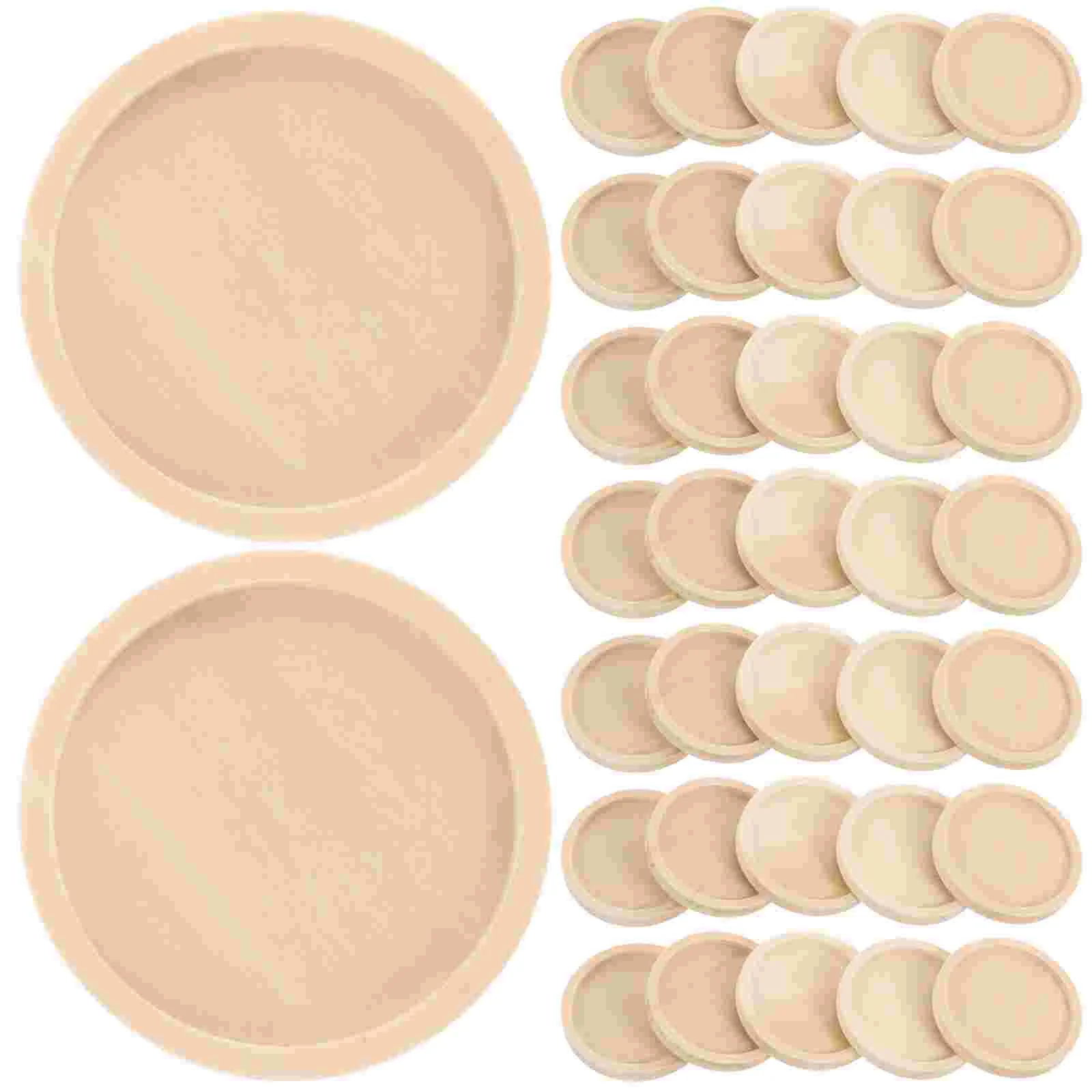 50 Pcs Wood Bezels 3 5CM Round Pendant Settings for Jewelry Making Craft Supplies Vintage Charm Trays Resin Bottom