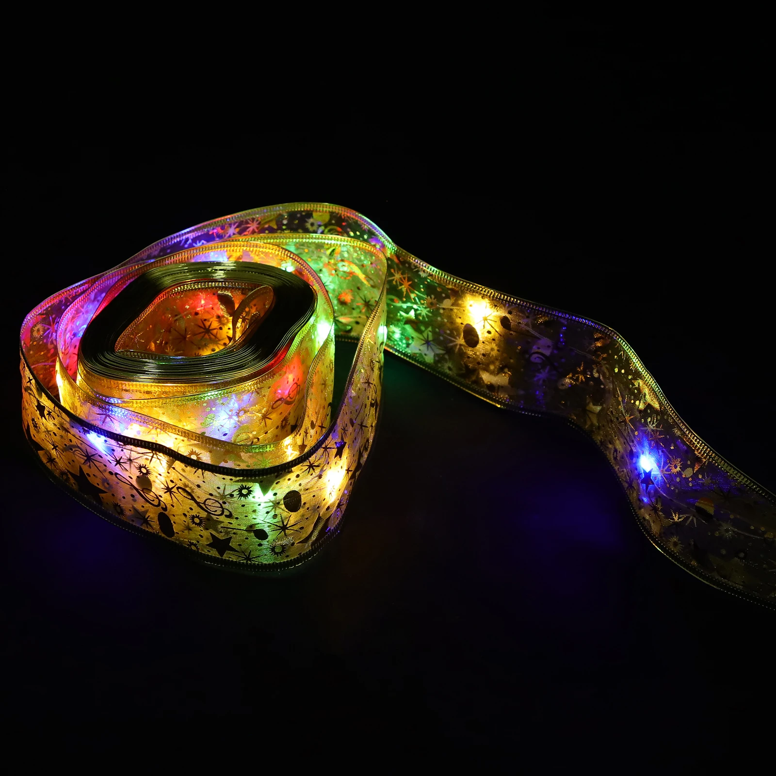 

Christmas Ribbon String Lights Party New Year's Lighted Xmas Holiday Decor Indoor for Decoration Case Festival