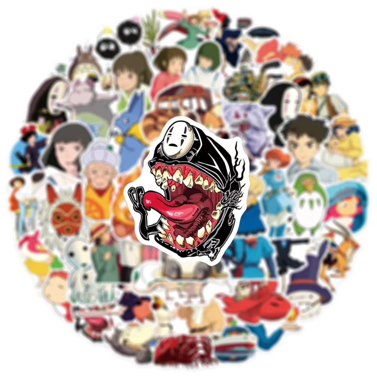 50 Stück Hayao Miyazaki Anime-Aufkleber Graffiti-Sticker für Laptop, Handy, Wasserflasche, Gepäck, Notizbuch, Wasserfeste Aufkleber – Detail 3
