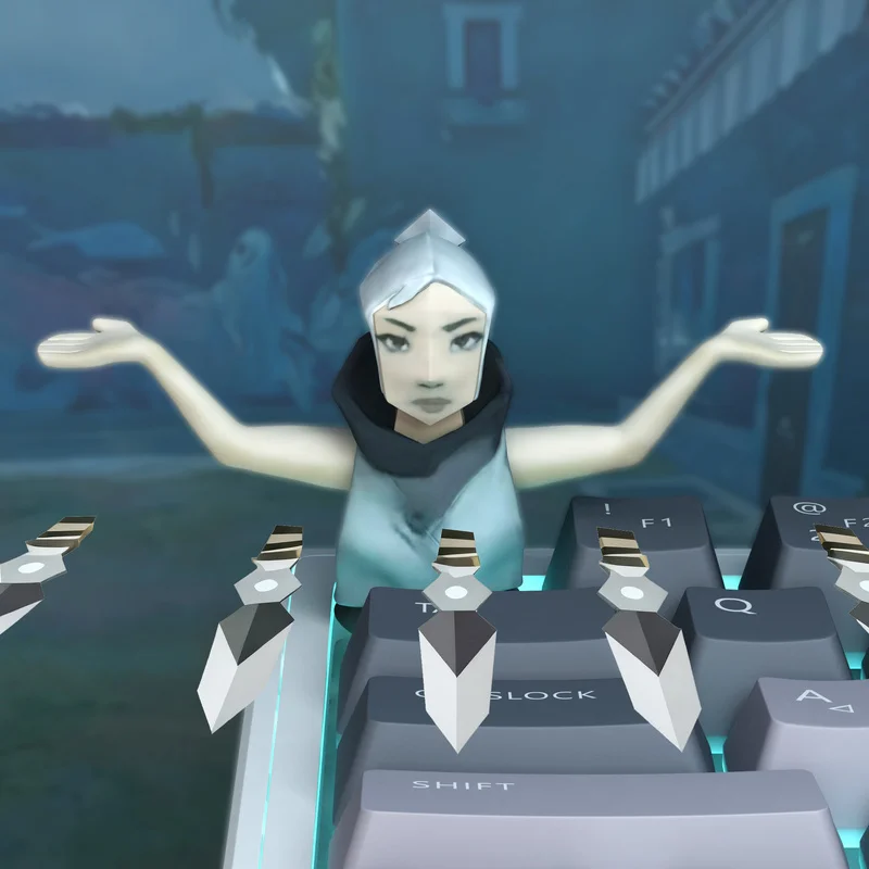 

Valorant Jett Theme Keycap Game Peripheral Abstract Customization Single Customization Collection DIY