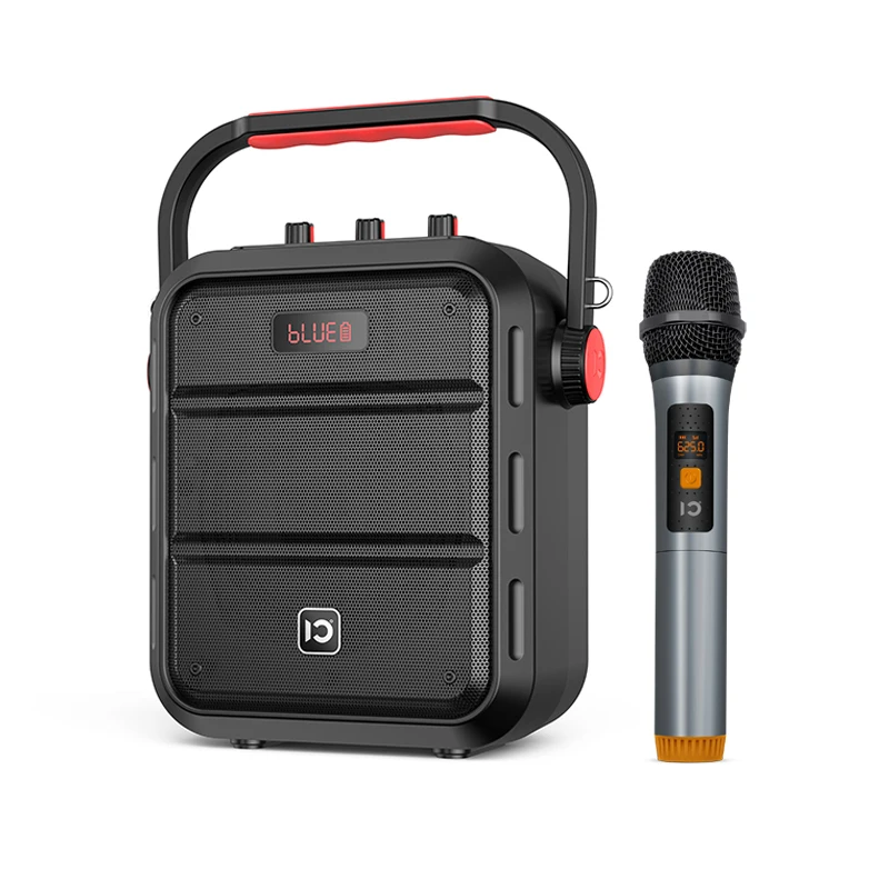 SHIDU Active Rechargeable Wireless Audio Speaker With Handheld Microphone Set Outdoor Portable Karaoke Speaker