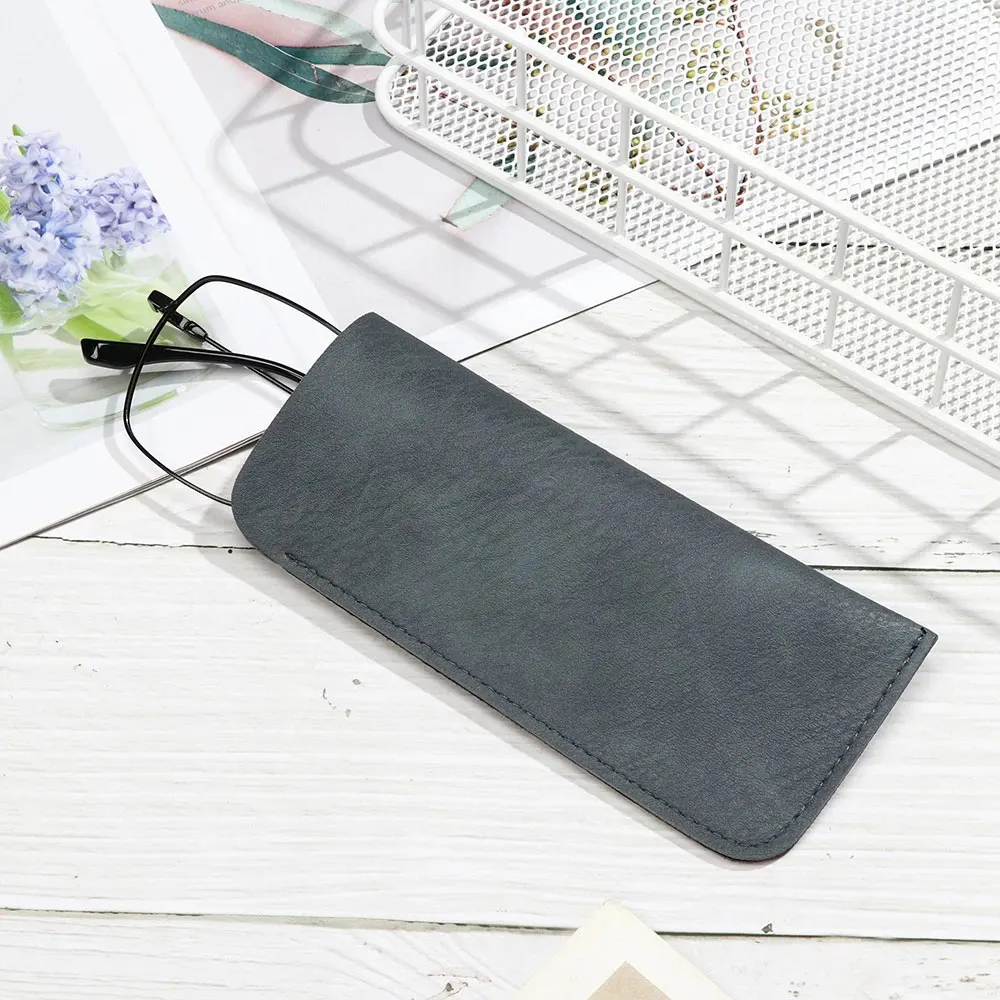 

Soft Leather Reading Glasses Bag Case Waterproof Solid Sun Glasses Pouch Simple Eyewear Storage Bags Eyewear Accessories