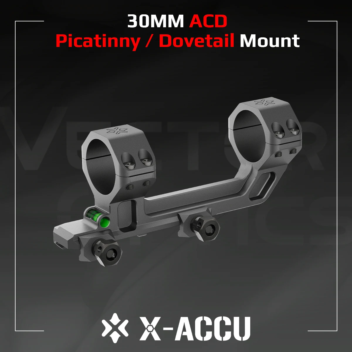 Vector Optics X-ACCU 30mm One-Piece ACD Cantilever Picatinny/Dovetail Rifle Scope Mount With Air Bubble Level&Cosine Indicator