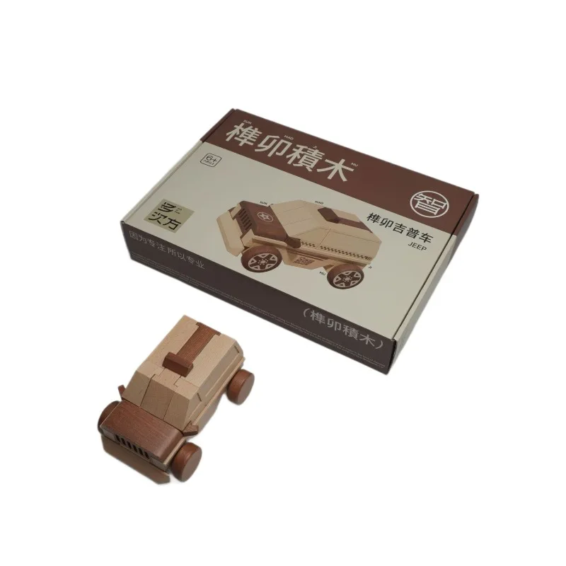 Houten bouwstenen met pen- en penverbindingen, bouwspeelgoedset voor kinderen vanaf 3 jaar, creatieve stapelblokken met meerdere