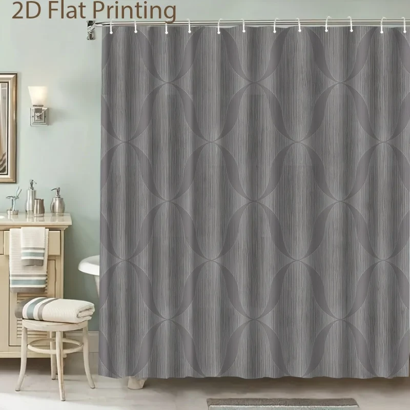 Premium Polyester Shower Curtain Waterproof Modern Geometric Design Bath Curtain Neutral Gray Abstract Luxury Bathroom Decor