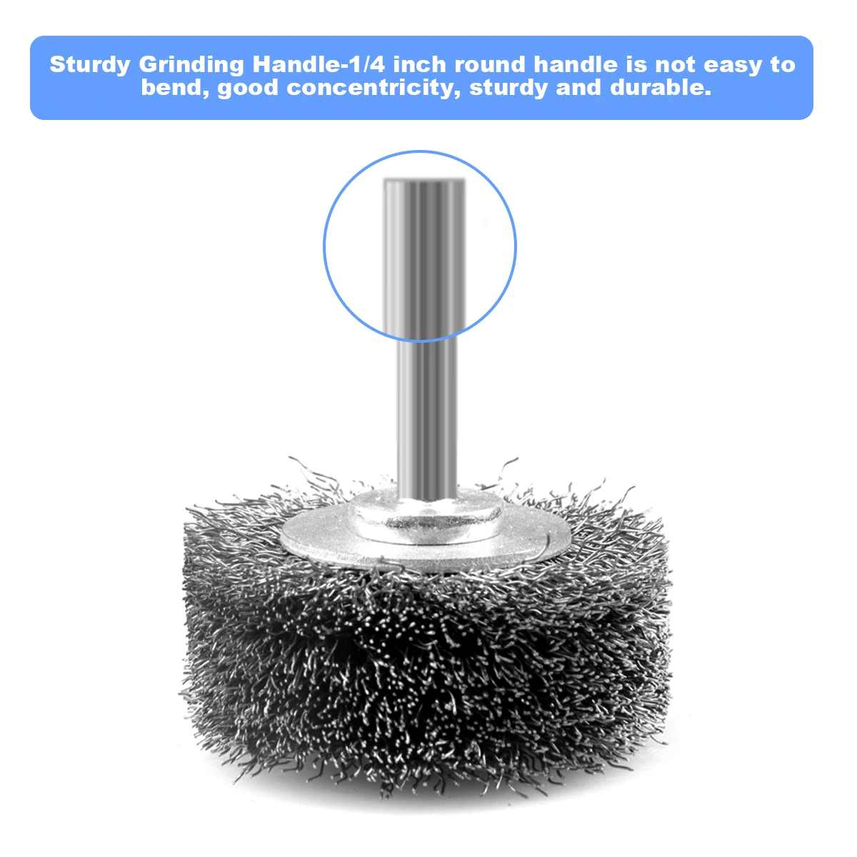 1/2/4pcs Wire Wheel Cup Brush 2 inch/50 mm Heavy Duty Wire Brushes with 6mm Round Shank, Carbon Steel Crimped Wire Wheel