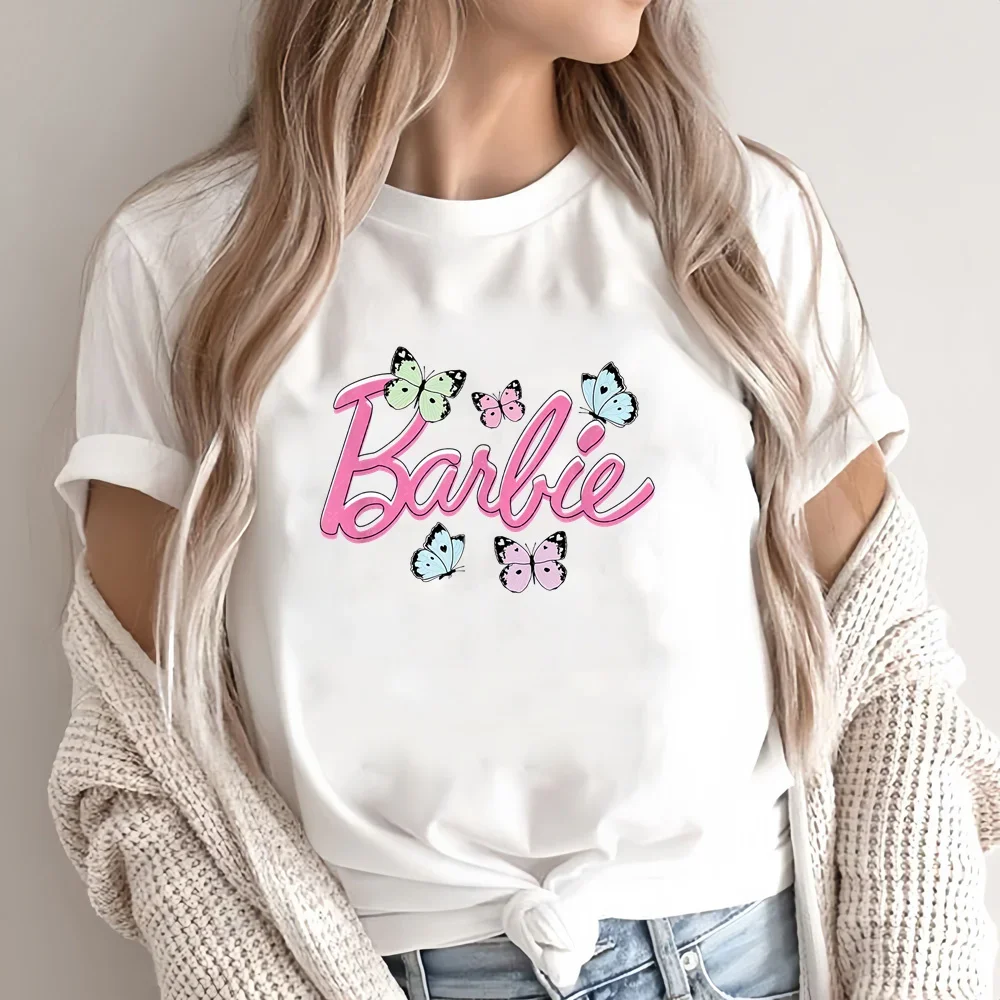 Fashion Barbie Letter Pattern O-Neck T-shirt Women's Clothing Graphic Women's Short sleeved T-shirt New Summer Hot Selling