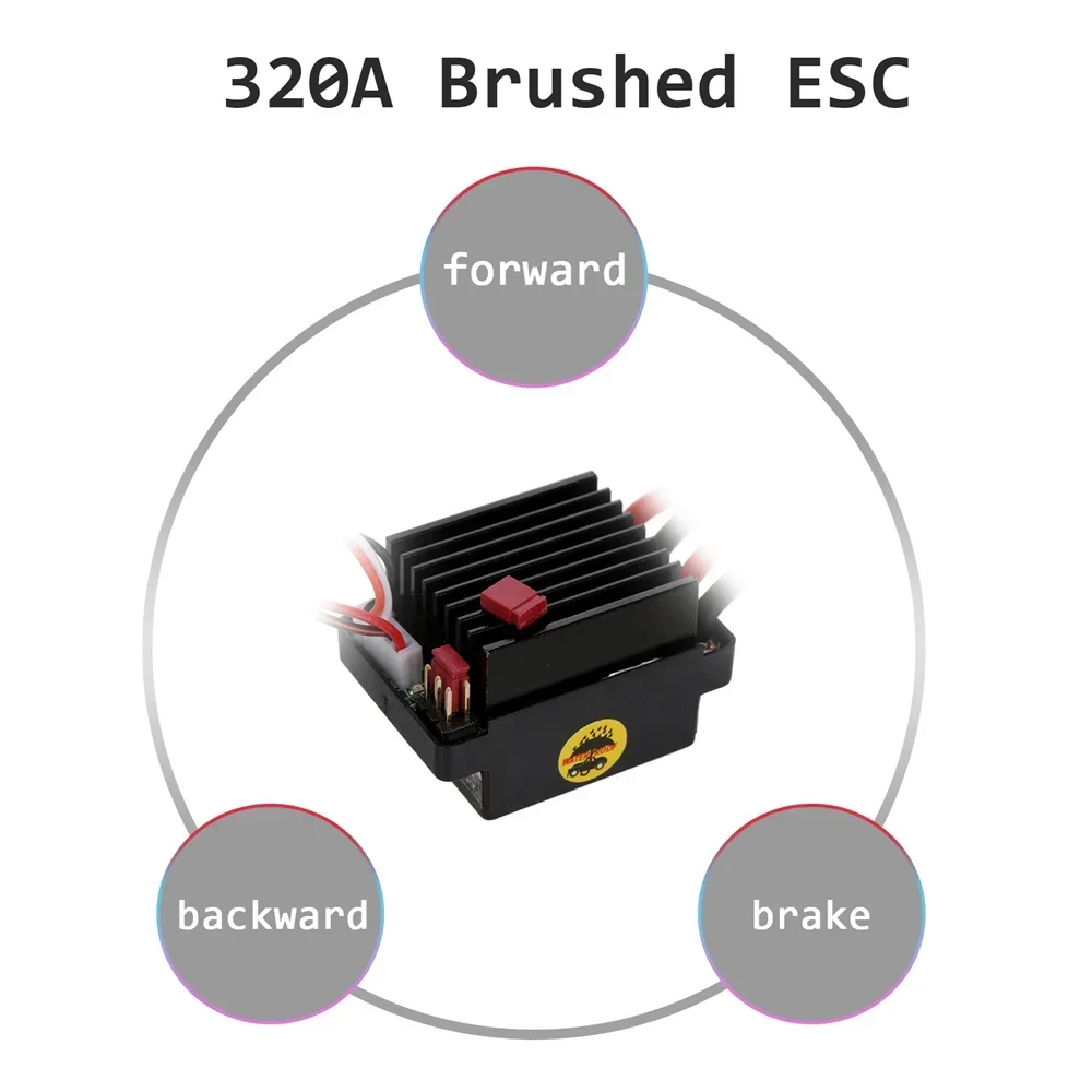 โมเดลไดโนเสาร์ควบคุมความเร็วมอเตอร์แบบแปรง6-12V 320A ESC สำหรับเรือ RC และเรือ R/C