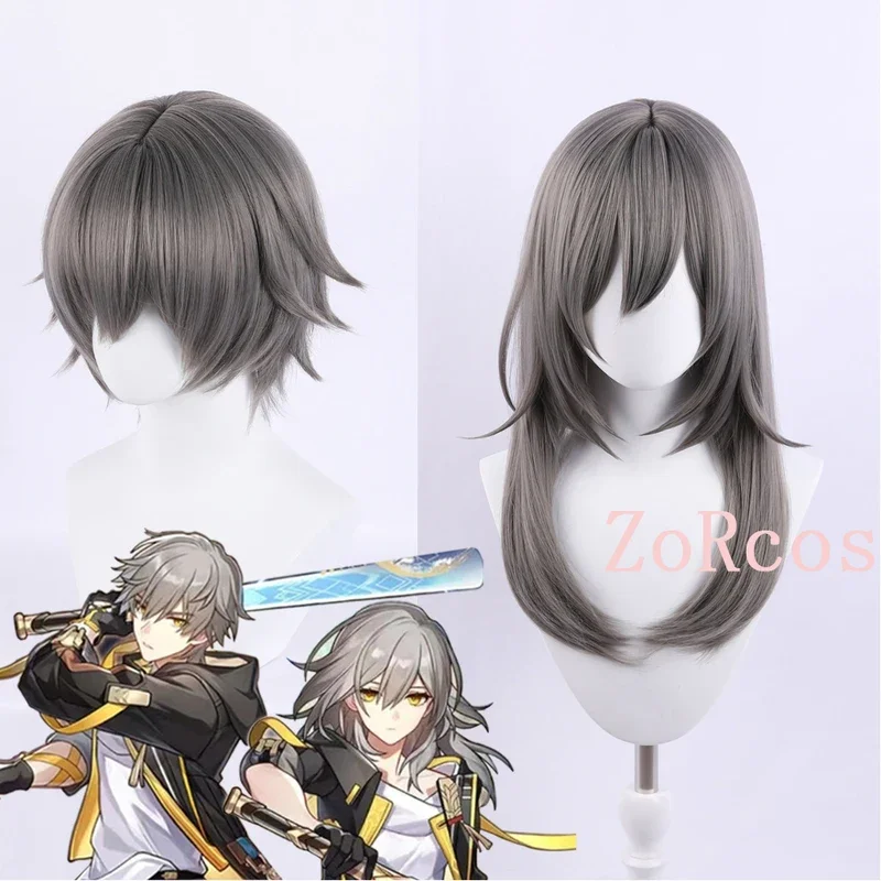 Hokai: Star rail cosplay dropblazer male female cosplay wig Halloween men women Grey hair hookai dropblazer cosplay wig