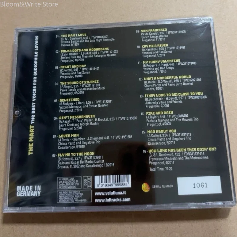 CD de Música Clásica de Jazz, Cristina Sartori, Stefano Riva, Sigma Acoustics MA-AT Vector Xac, Álbum Musical, Discos, Walkman, Bandas Sonoras, Caja