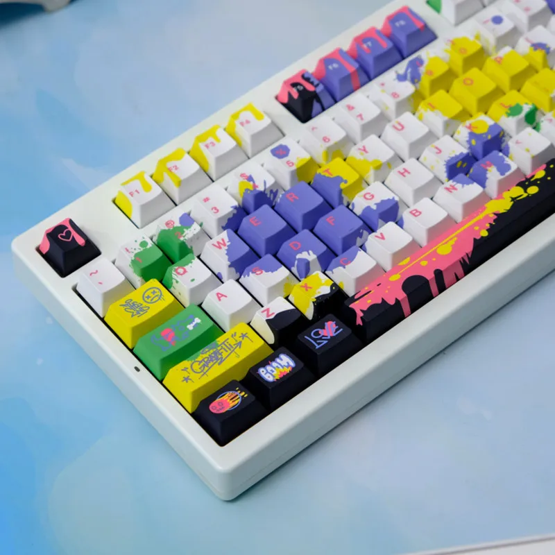 151 Key PBT Material Smear Dye Sublimation Cherry Profile Keycap Set Fits MX Switch 61/64/68/75/86/98/104 Mechanical Keyboard